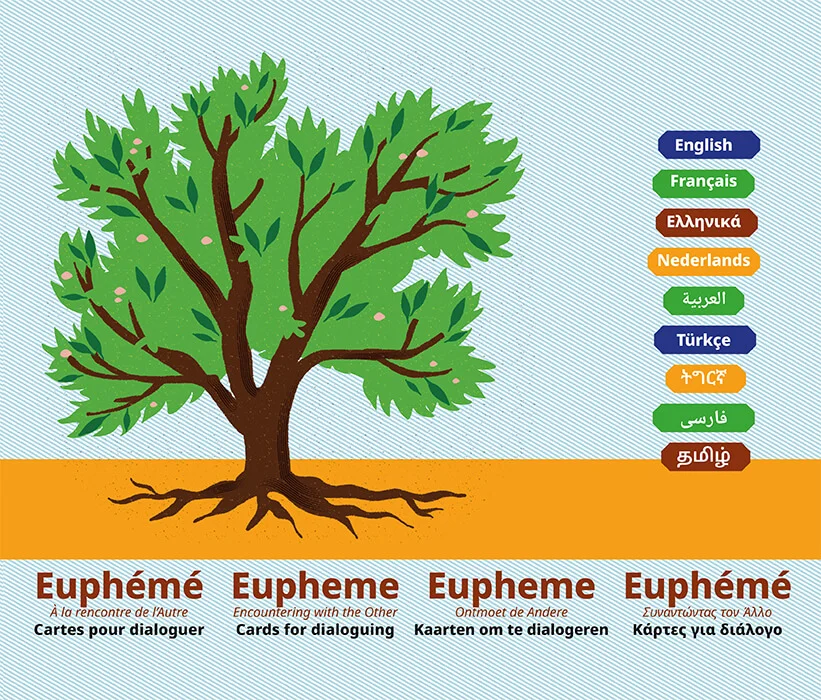 étui du jeu de cartes multilingue Euphémé