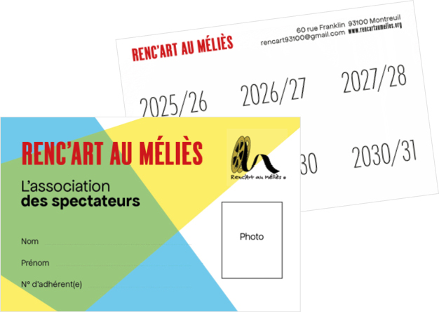 carte d’adhérent de l’association renc’art au Méliès
