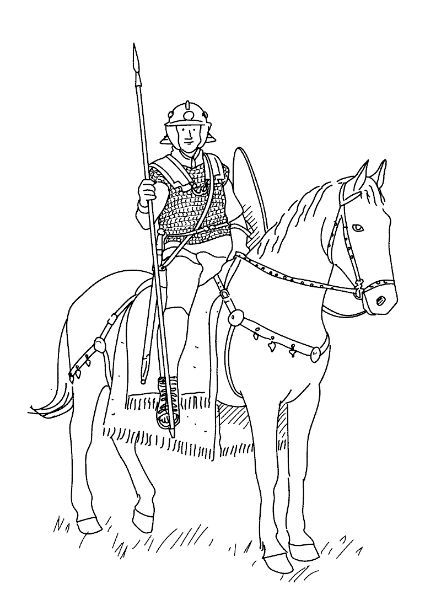 illustration d'un cavalier romain