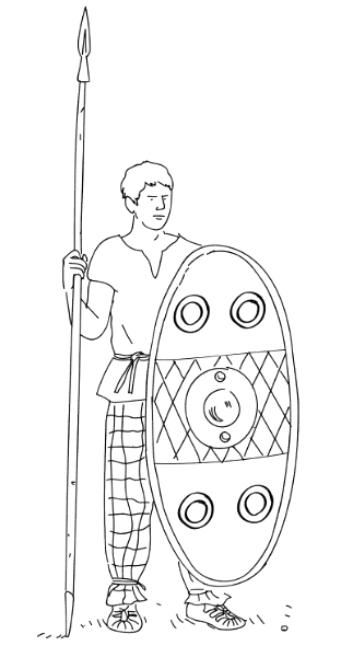 illustration d'un fantassin gaulois