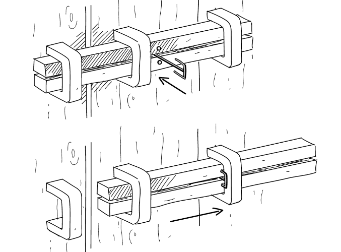 illustration du fonctionnement d’une clef à translation